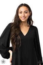 Load image into Gallery viewer, Paparazzi GLITZY By Association - Black Hoop