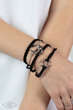 Load image into Gallery viewer, Paparazzi Anchors Away - Black Leather Bracelet "Life of the Party" Exlclusive