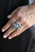 Load image into Gallery viewer, Botanical Ballroom - Blue Rhinestone Ring Paparazzi
