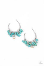 Load image into Gallery viewer, Gorgeously Grounding - Blue Stone Hoop Earring Paparazzi