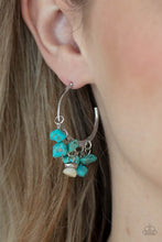 Load image into Gallery viewer, Gorgeously Grounding - Blue Stone Hoop Earring Paparazzi