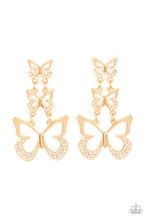 Load image into Gallery viewer, Paparazzi Flamboyant Flutter - Multi Rhinestone Gold Earring
