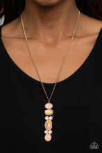 Load image into Gallery viewer, Totem Treasure - Pink Gem Gold Necklace Paparazzi