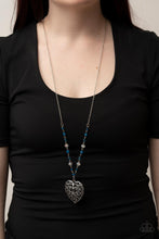 Load image into Gallery viewer, Doting Devotion - Heart Blue Necklace Paparazzi