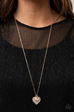 Load image into Gallery viewer, Letters of Love - Gold Heart Necklace Paparazzi