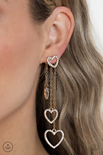 Load image into Gallery viewer, Falling In Love - Gold Jacket Earring Paparazzi