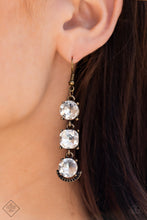 Load image into Gallery viewer, Paparazzi Determined to Dazzle - Brass Earring