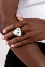Load image into Gallery viewer, Paparazzi Patterned Paladin - White Stone Ring