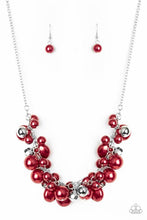 Load image into Gallery viewer, BATTLE OF THE BOMBSHELLS - PAPARAZZI - RED AND SILVER PEARL CLUSTERS NECKLACE