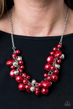 Load image into Gallery viewer, BATTLE OF THE BOMBSHELLS - PAPARAZZI - RED AND SILVER PEARL CLUSTERS NECKLACE
