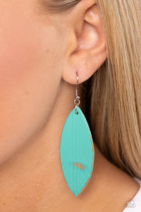 Paparazzi Leather Lounge - Blue Earring