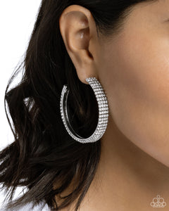 Paparazzi Stacked Symmetry - Rhinestone Earring