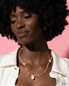 Paparazzi Beachside Beauty - Orange Necklace