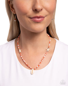 Paparazzi Beachside Beauty - Orange Necklace