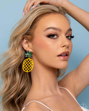 Load image into Gallery viewer, Paparazzi Pineapple Passion - Yellow Earring
