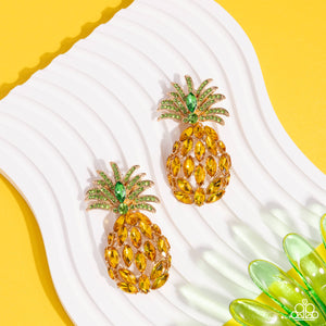 Paparazzi Pineapple Pizzazz - Yellow Earring