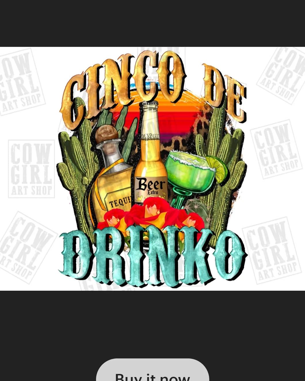 Cinco De Mayo Drinko HTV Print