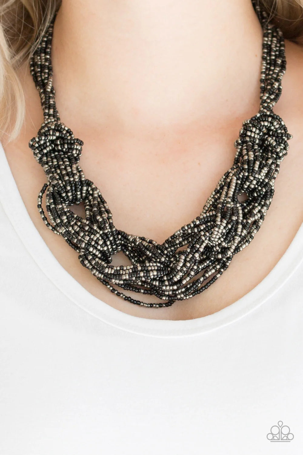 Paparazzi City Catwalk Black Seed Bead Necklace