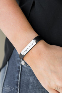 Love Life - Black Leather Bracelet Paparazzi