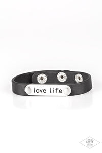 Love Life - Black Leather Bracelet Paparazzi