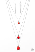 Load image into Gallery viewer, Mountain Tears - Red Stone Layered Necklace Paparazzi
