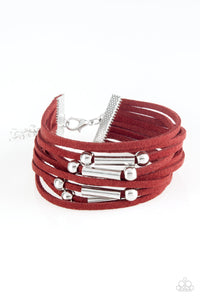 Back To BACKPACKER - Red Leather Bracelet Paparazzi