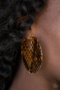 Hit Or HISS - Multi Tortoise Acrylic Hoop Earrings Paparazzi