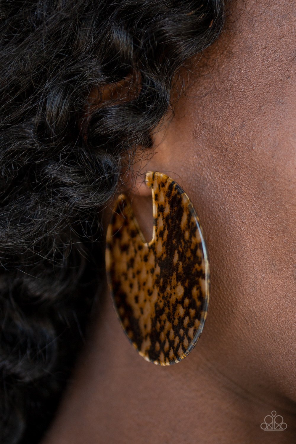 Hit Or HISS - Multi Tortoise Acrylic Hoop Earrings Paparazzi