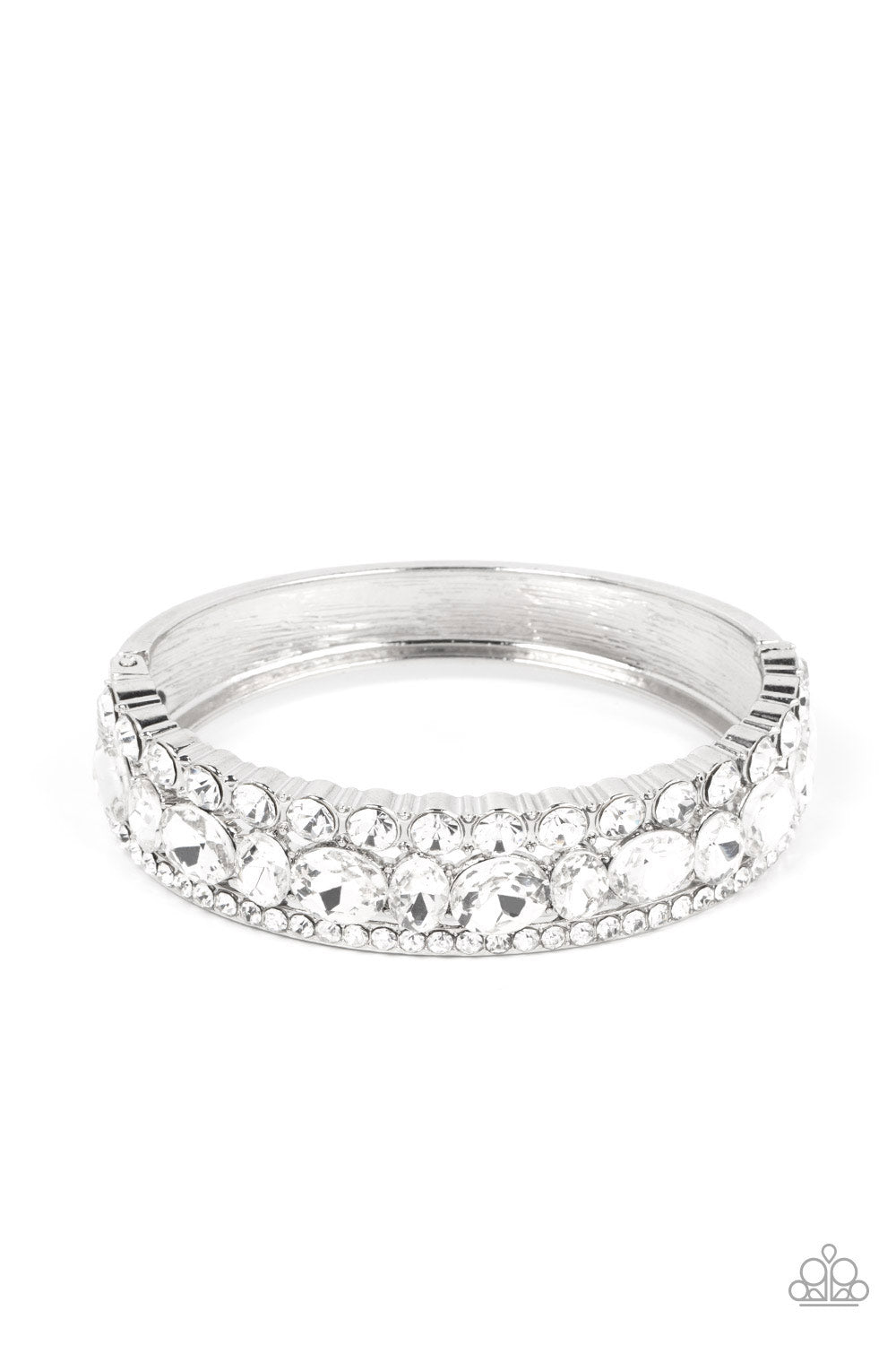 Paparazzi Mega Megawatt - White Rhinestone Bracelet
