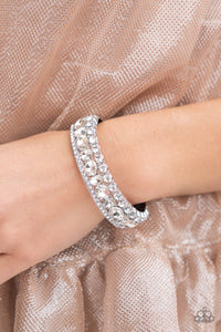 Paparazzi Mega Megawatt - White Rhinestone Bracelet