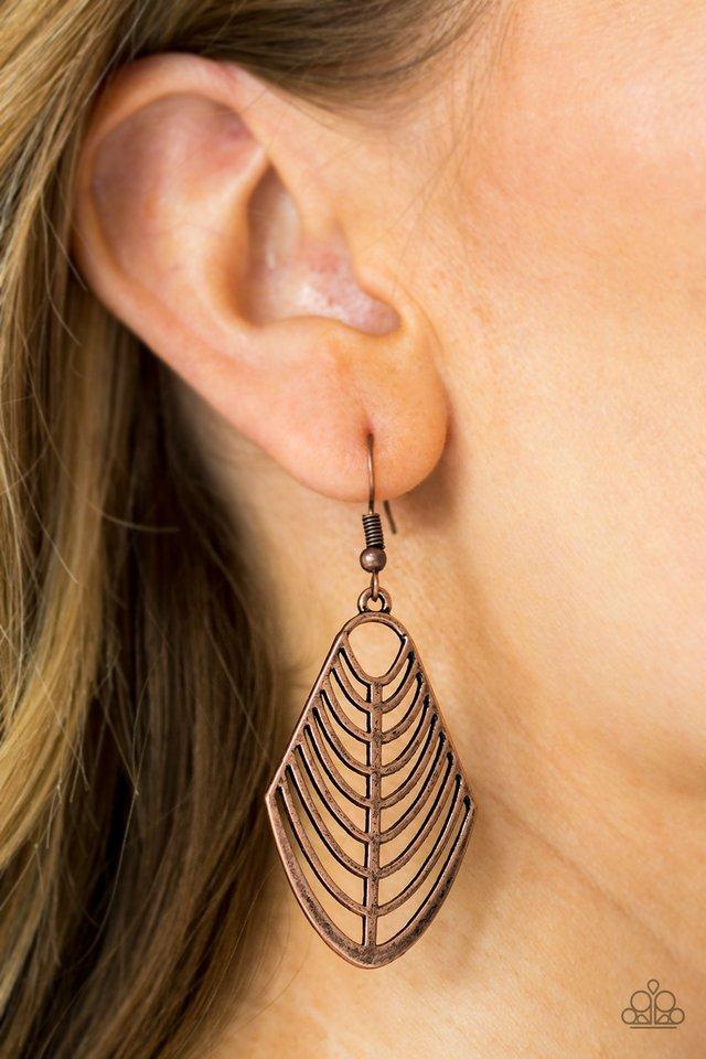 Right On TRACKER - Copper Earrings  Paparazzi