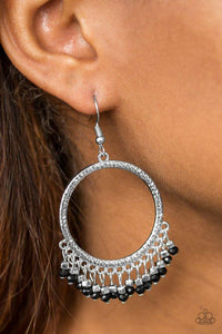 Paparazzi Tambourine Tango - Black Earrings