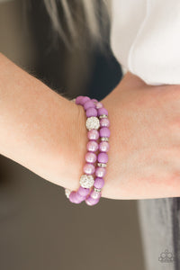 Teasingly Tinseltown - Purple Bracelet Paparazzi