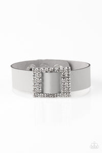 Diamond Diva - Silver Leather Bracelet Paparazzi