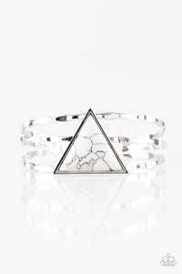 Put Up A FRONTIER - White Stone Bracelet Paparazzi