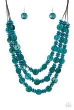Load image into Gallery viewer, Barbados Bopper - Blue Wood Necklace Paparazzi

