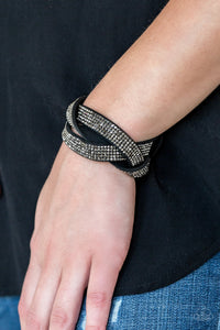 Nice Girls Finish Last - Black Leather Bracelet Paparazzi