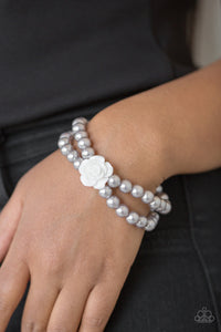 Posh and Posy - Silver Floral Bracelet Paparazzi