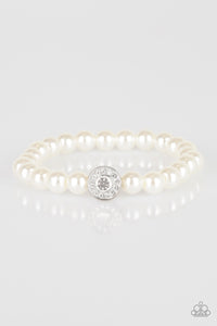 Follow My Lead - White Pearl Bracelet Paparazzi