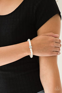 Follow My Lead - White Pearl Bracelet Paparazzi