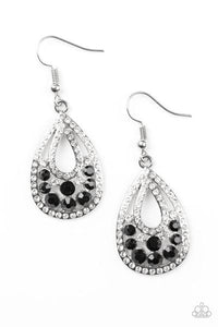 Sparkling Stardom - Black Earrings