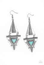 Load image into Gallery viewer, El Paso Edge - Blue Stone Earring Paparazzi
