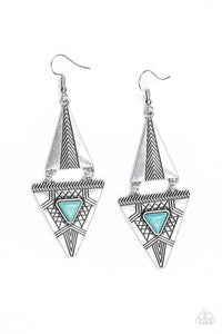 El Paso Edge - Blue Stone Earring Paparazzi