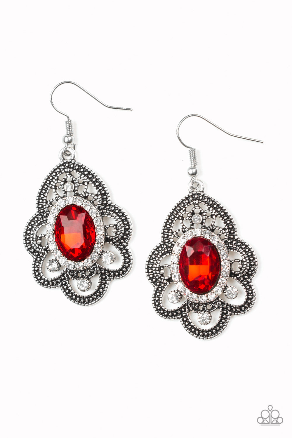 Reign Supreme - Red Rhinestone Earring Paparazzi