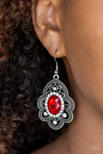 Load image into Gallery viewer, Reign Supreme - Red Rhinestone Earring Paparazzi
