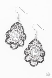 Reign Supreme - White Rhinestone Earring Paparazzi