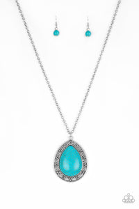 Full Frontier - Blue Turquoise Necklace Paparazzi