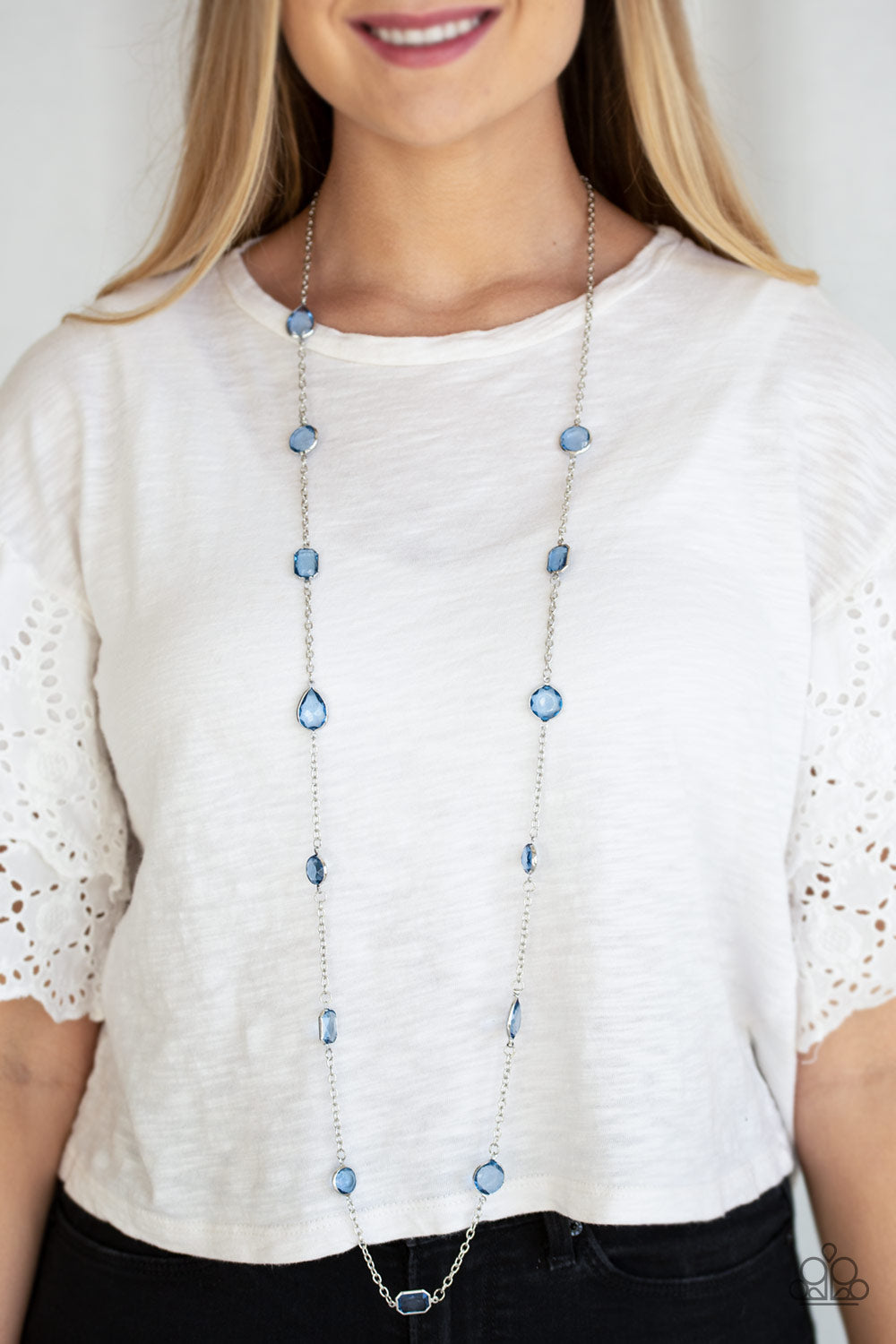 Paparazzi Glassy Glamorous - Blue Necklace