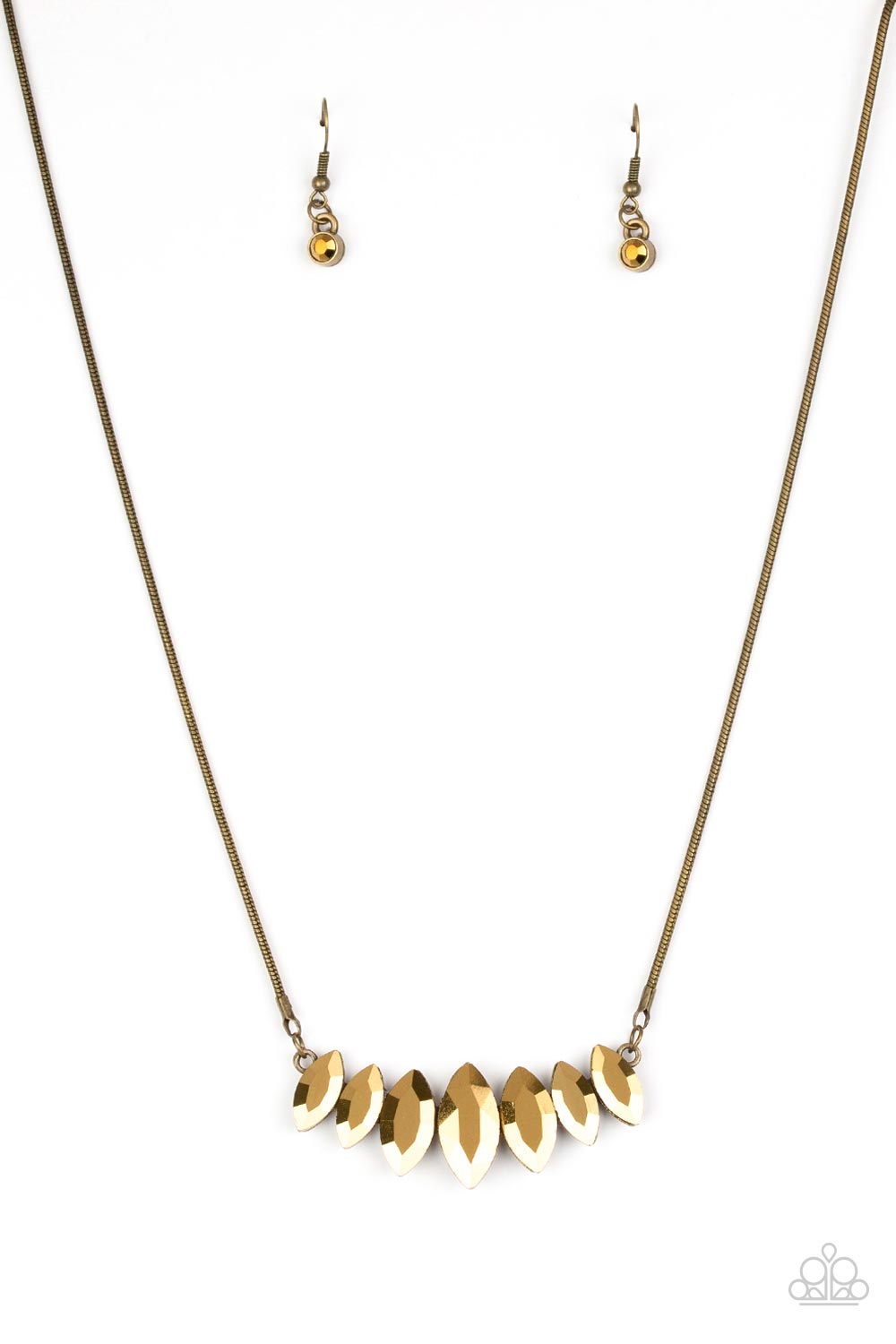 Paparazzi Leading Lady - Brass Rhinestone Necklace