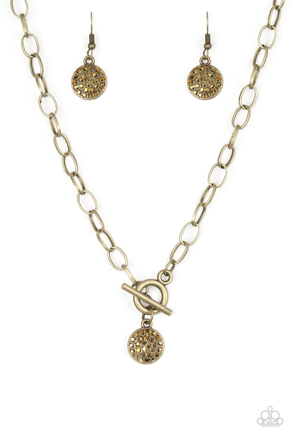 Paparazzi Sorority Sisters - Brass Rhinestone Necklace